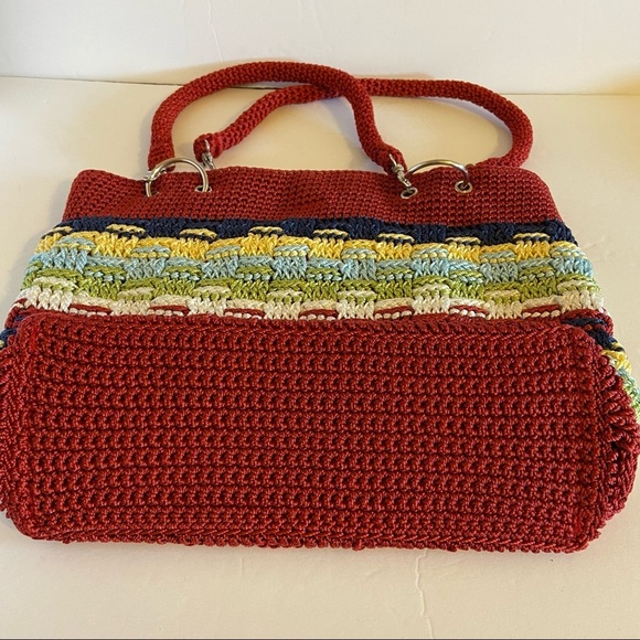 Cato Multi Color Crochet Style Shoulder Bag Purse - Picture 4 of 9
